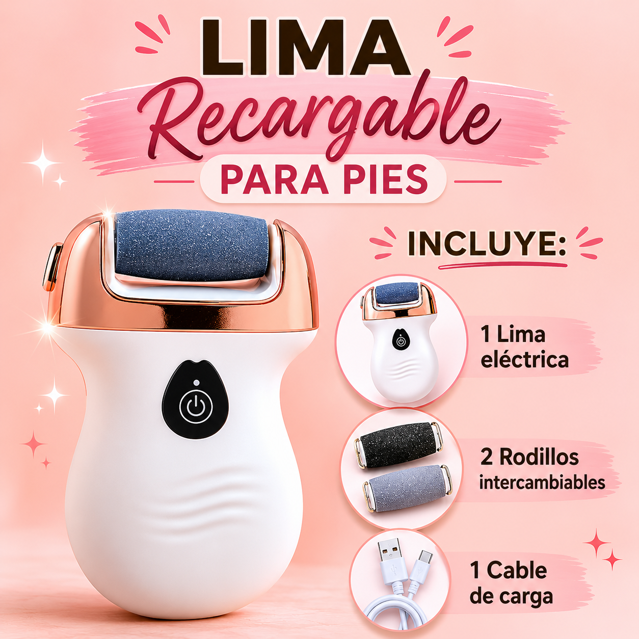 LIMA RECARGABLE PARA PIES