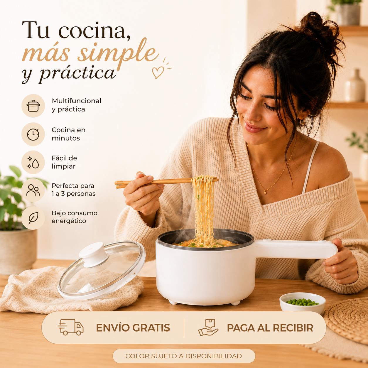 CookiOne - Olla Eléctrica Multifuncional 1,8 L