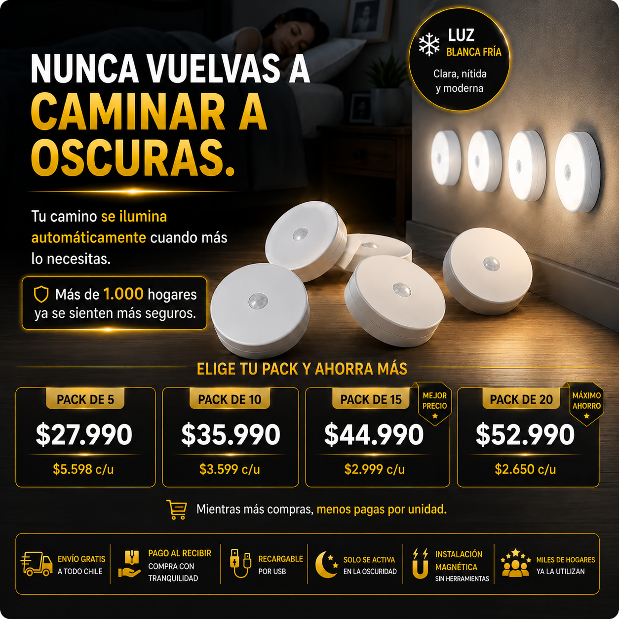 Pack 5 Luces LED Inteligentes