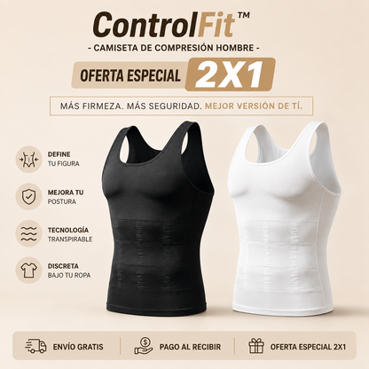 ControlFit™ - Camiseta Reductora Hombre - Oferta Especial 2X1