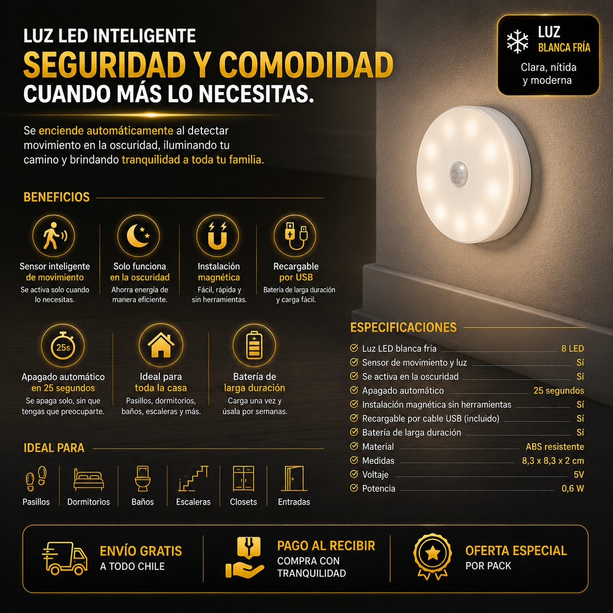 Pack 5 Luces LED Inteligentes