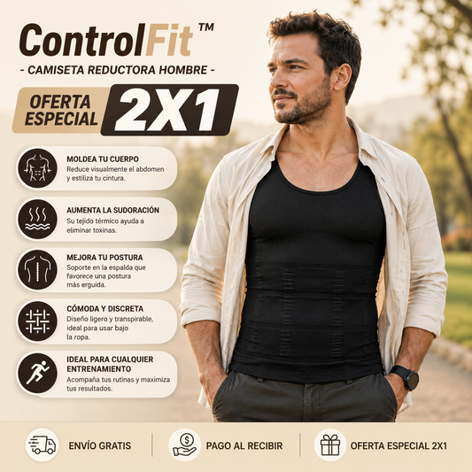 ControlFit™ - Camiseta Reductora Hombre - Oferta Especial 2X1