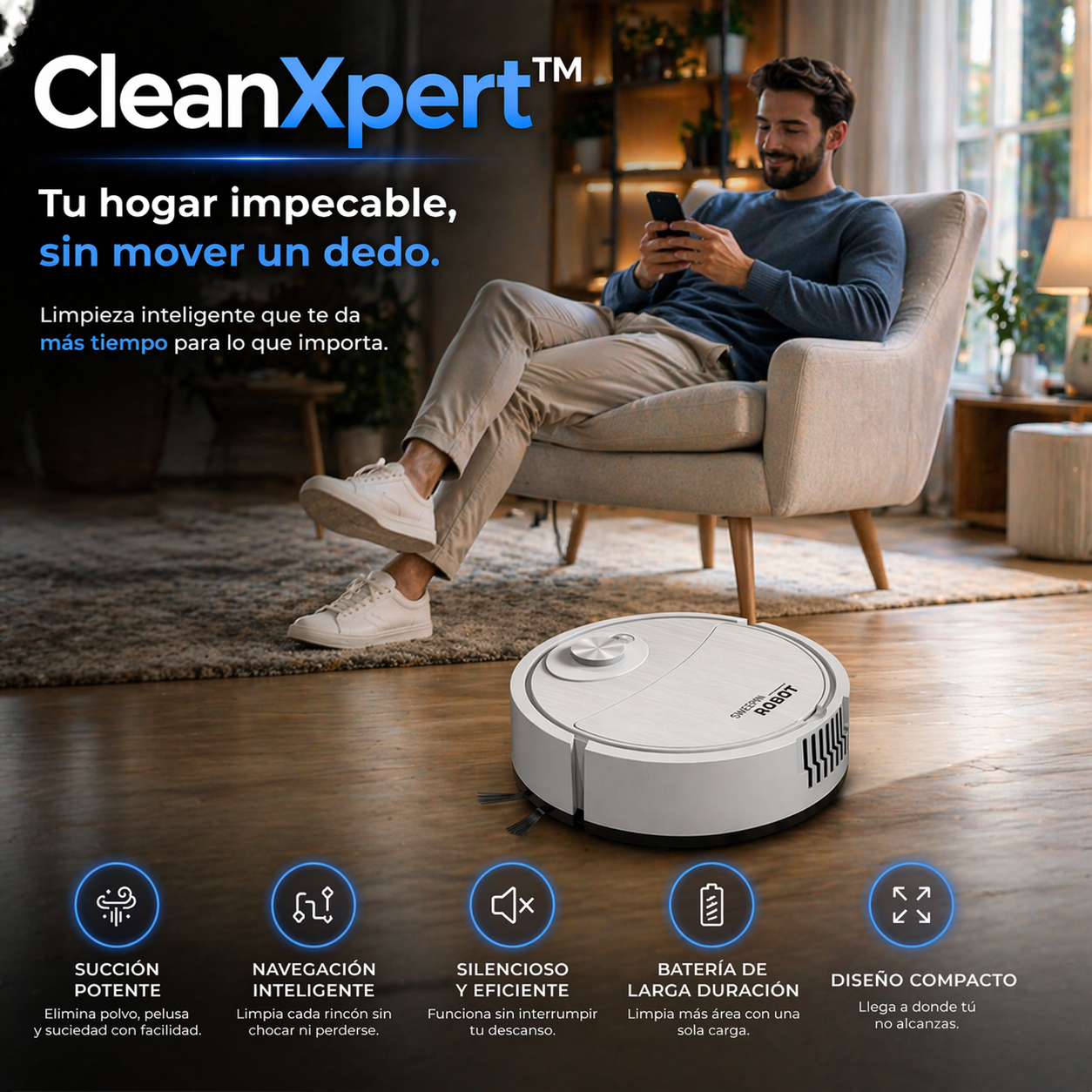 CleanXpert™ - ASPIRADORA ROBOT INTELIGENTE